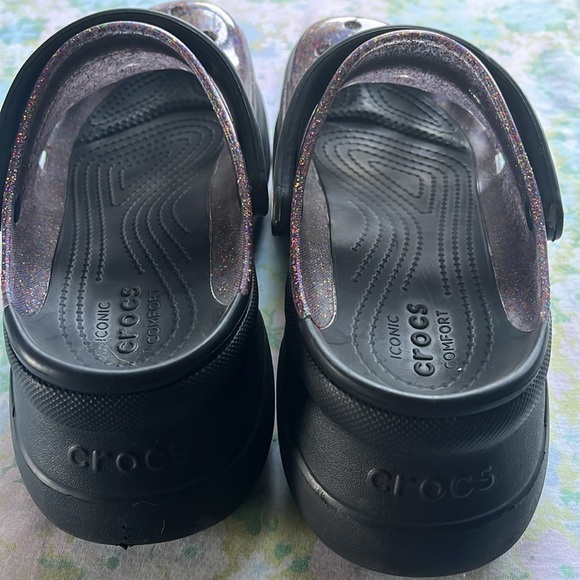 Crocs | Classic Translucent Glitter Bae Platform Clogs Pride Edition Sz 8 - Picture 8 of 8